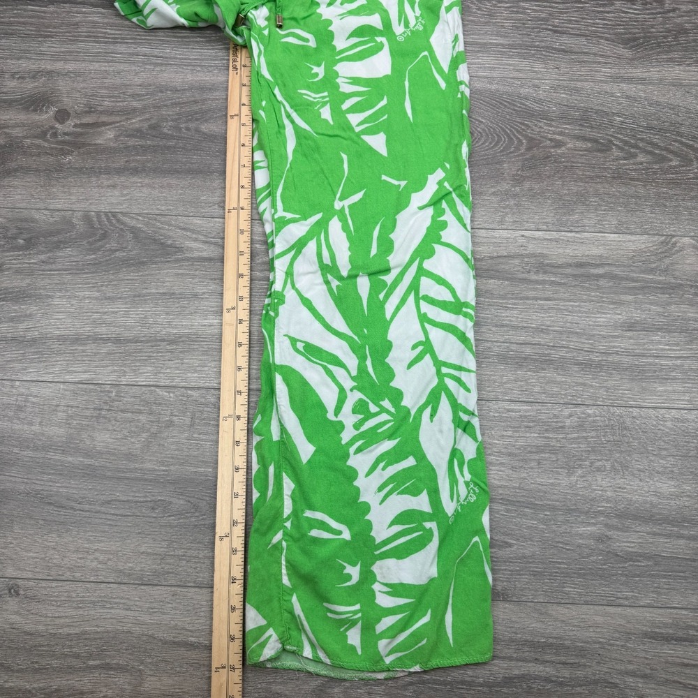 Lily Pulitzer X Target Palazzo Pants Womens XS Green White Palm Tree Tropical - Picture 13 of 16